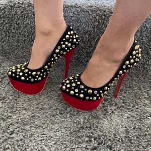 Gold Spiked Alba Heels